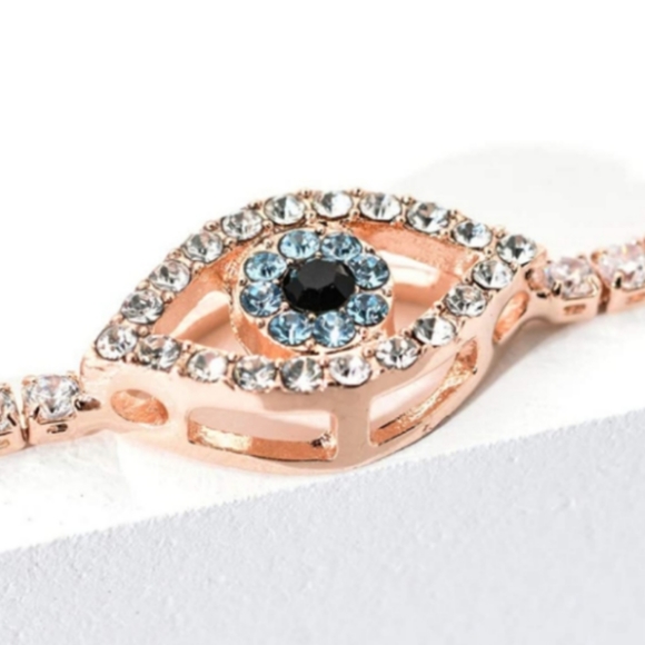 Boutique Jewelry - New Evil Eye Protection Rose Gold Tennis Bracelet